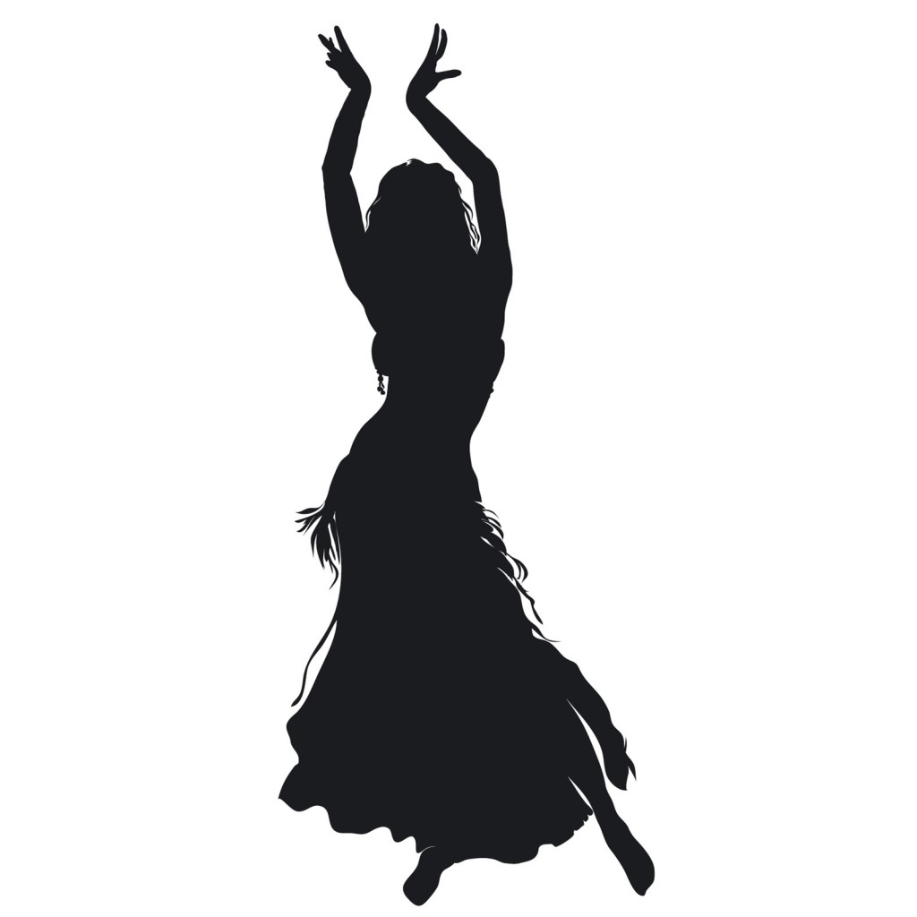 Belly Dancer Silhouette Dancing Black Woman Clipart - Free Clip 