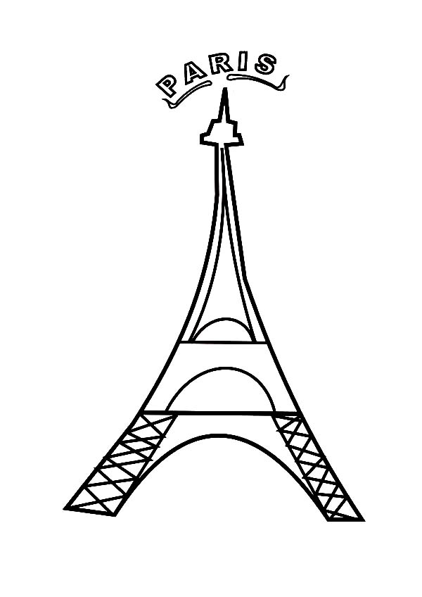 Paris France Eiffel Tower Coloring Page - Download  Print Online 