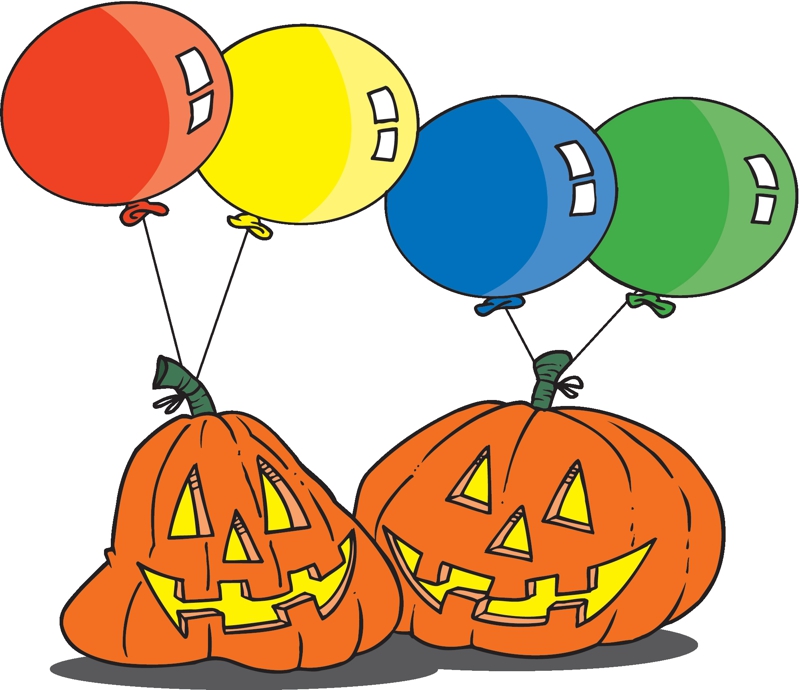 Festive Halloween Pumpkins with Balloons - Free Clipart & Decor Ideas
