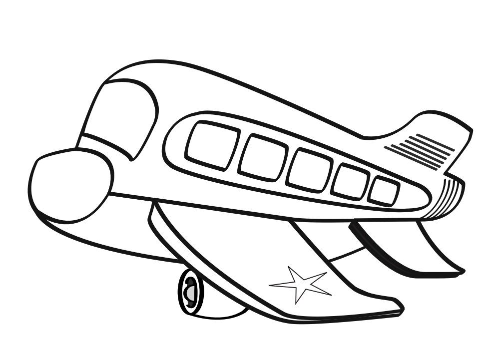 aereo militare funny airplane black white line art coloring book 