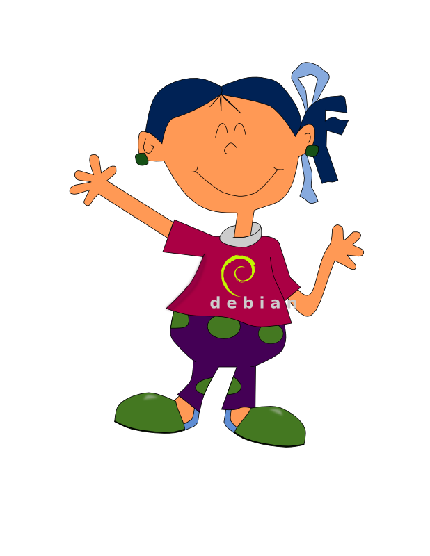 Debian Girl - Official Debian Project Mascot Illustration
