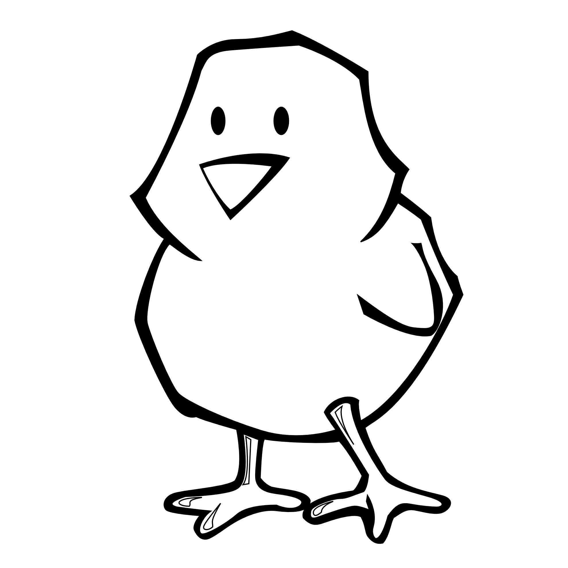 Chick Clipart Black And White - Clipart library