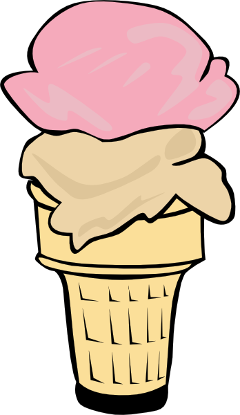 Ice Cream Cone (2 Scoop) clip art - vector clip art online 