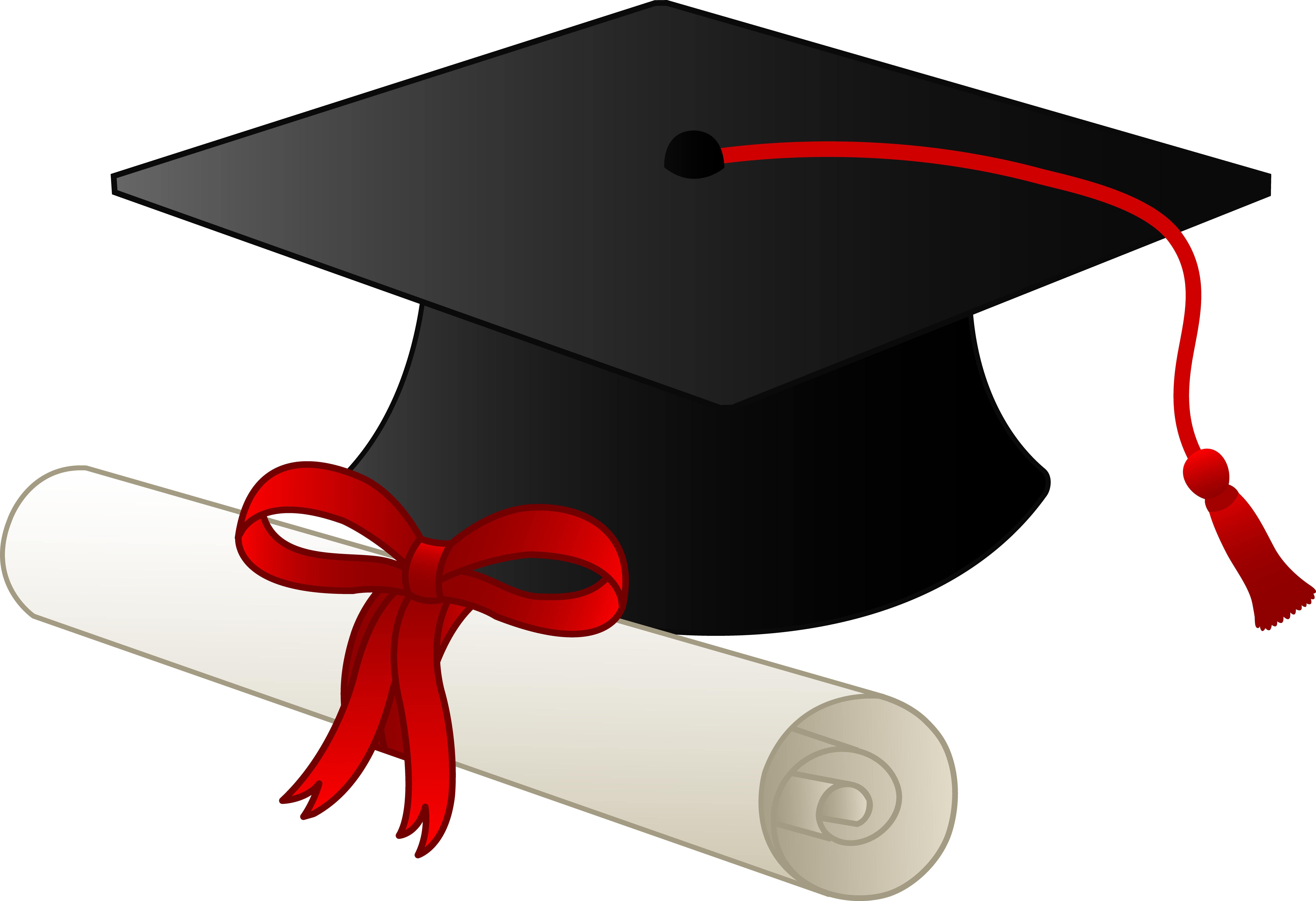 Graduation Cap And Diploma image - vector clip art online, royalty 