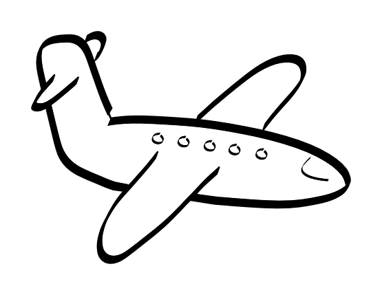 Plane Outline Drawing - Clipart library
