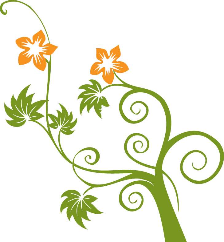Flowers and Swirls Vector Graphic Free Vector 