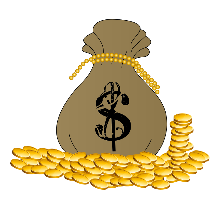 Free Money Bag with Gold Coins Clip Art
