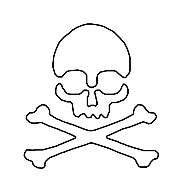 skull and crossbones poison stencil
