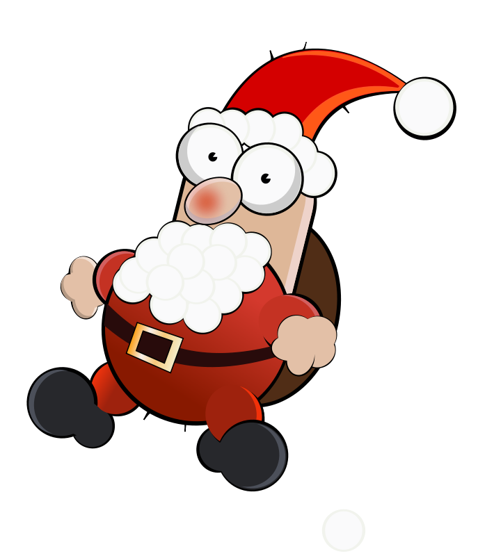 Fun Animated Santa Claus Running - Festive Holiday Clipart