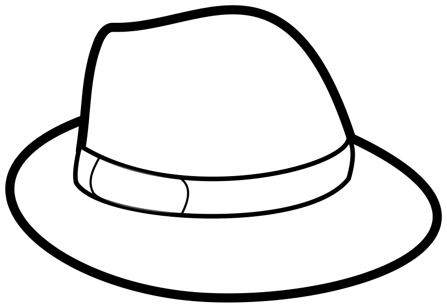 Hat Outline medium 600pixel clipart, vector clip art