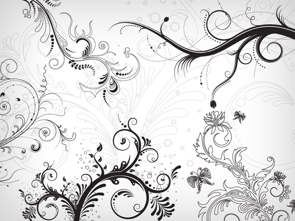 Ornate Floral Swirl Background - Free Vector Pattern for Design