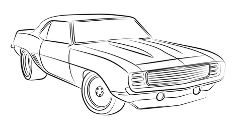 cool muscle cars drawings