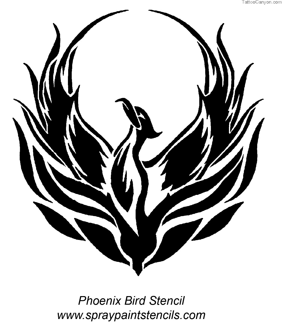 Geometric phoenix bird with open wings on Craiyon