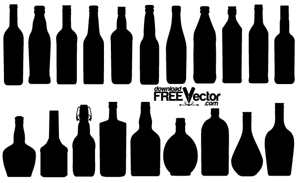 Free Vector Bottle Silhouettes | 123Freevectors