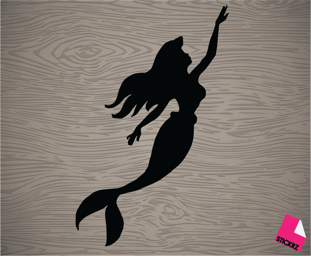little mermaid silhouette vinyl decal sticker free by Stickrz