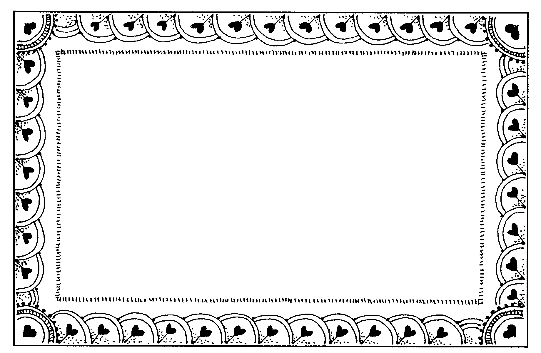 Heart Border Clipart Black And White - Gallery