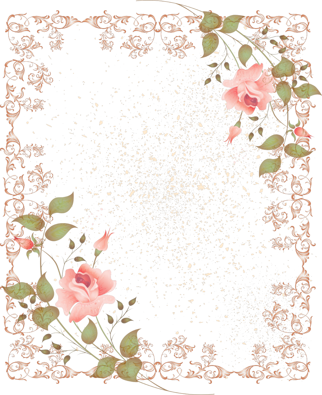 vintage floral border clip art