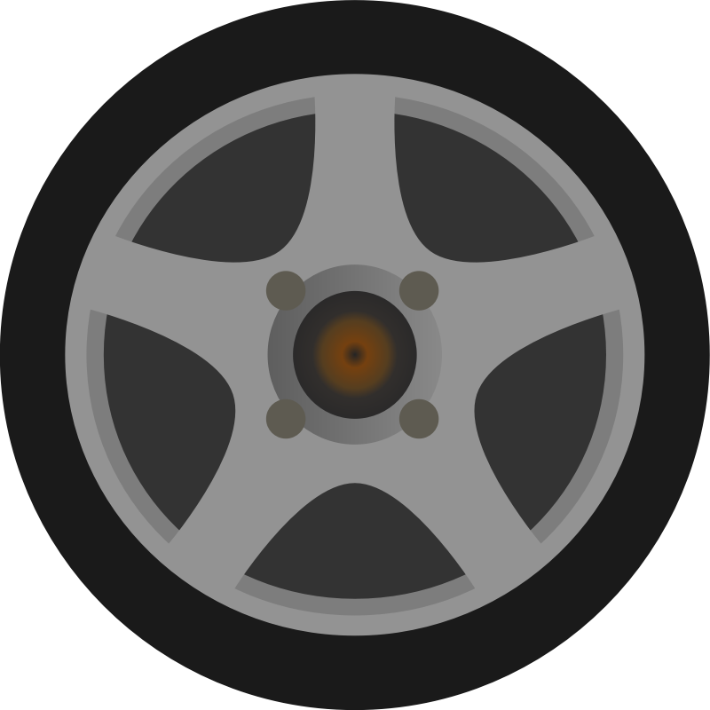 Clipart - Simple Car Wheel/Tire Side View