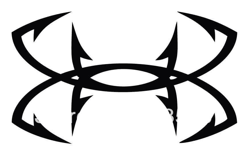 Under Armour logo in bold black tribal-style design on white background