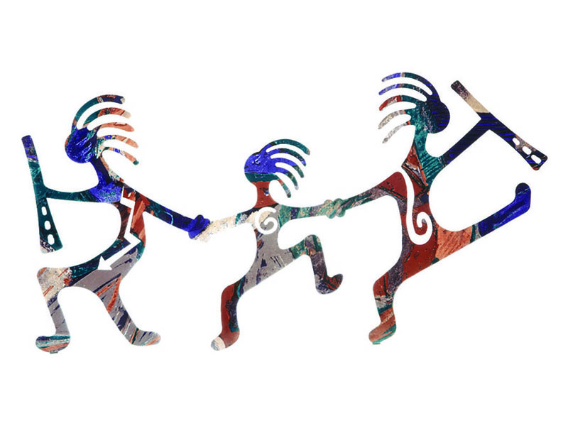Traditional Native American Dance Art - Symbolic Circle Dance Illustration