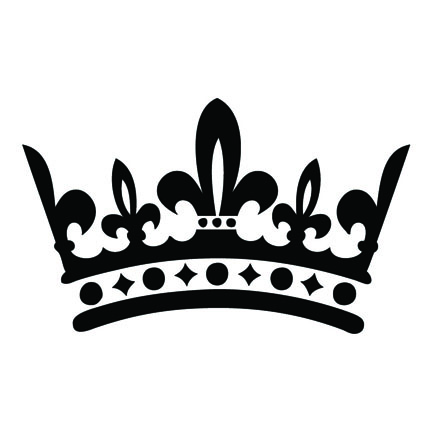 Crown Black and White Decal