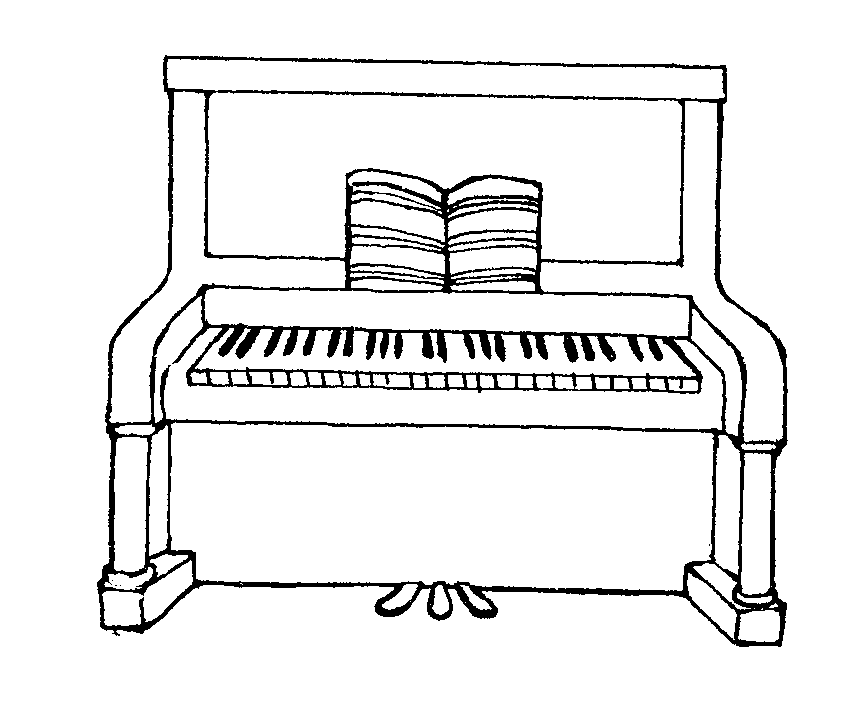 Pix For  Piano Clipart Black And White