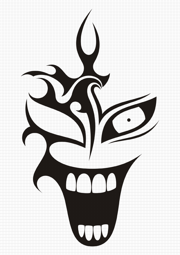 Sketch of tattoo art, clown joker posters for the wall • posters dragon,  monster, tribal | myloview.com