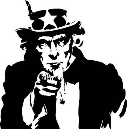 Uncle Sam pointing directly at viewer in iconic recruitment pose, wearing stars-and-stripes hat and formal coat.