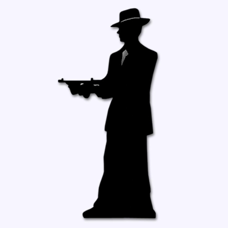 Stand-up Gangster Silhouette 1.8m | 1920s cake | Clipart library