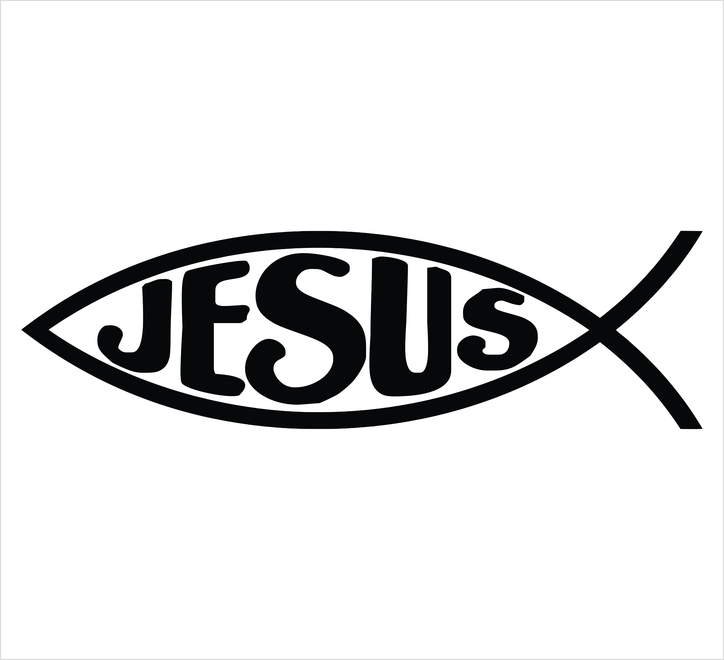Jesus Fish Single Color Decal - Powercall Emergency Sirens, Window 