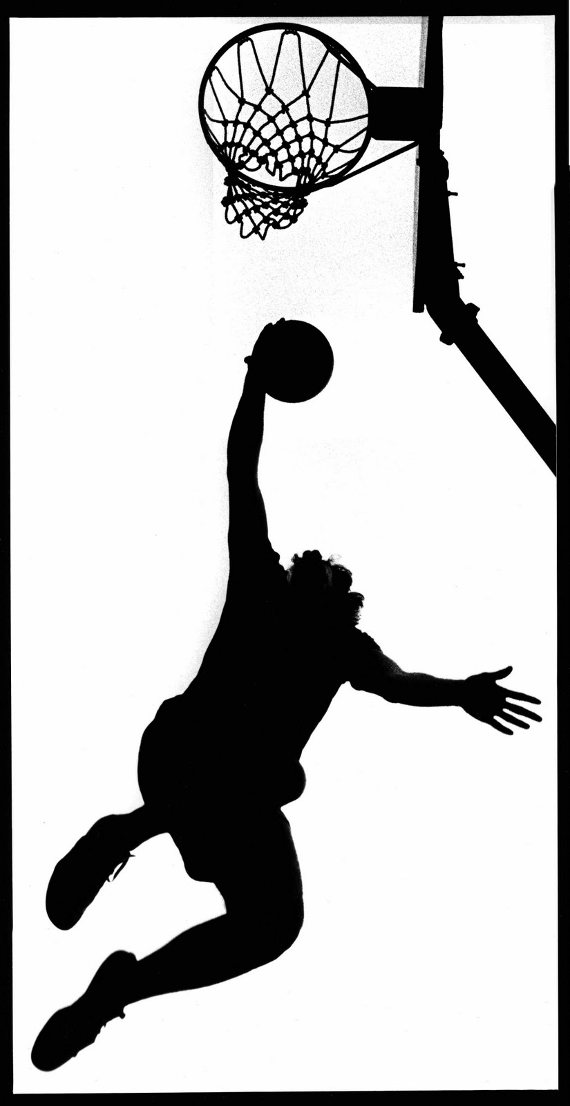 Basketball Wallpaper | Girl Shooting Basketball Silhouette 