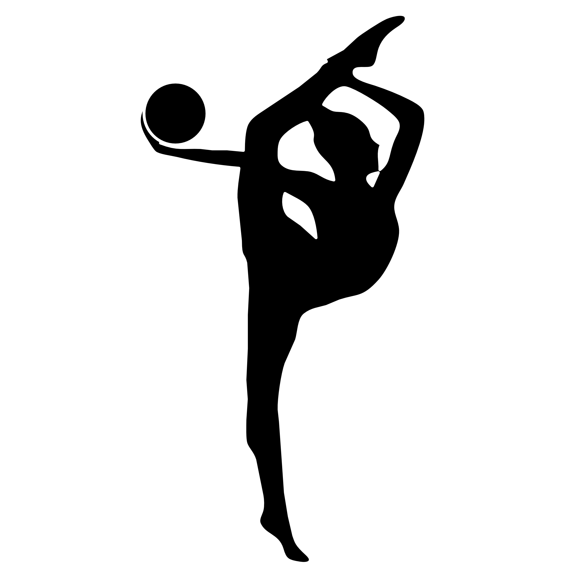 Rhythmic gymnastics silhouette Royalty Free Vector Image