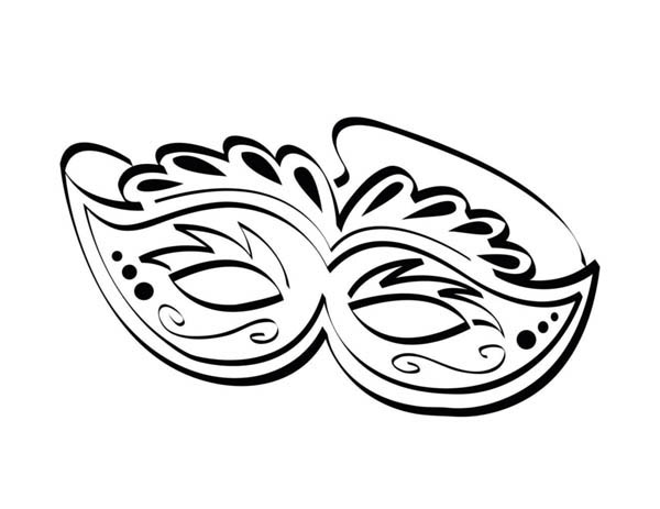 Ornamentic Mardi Gras Mask for the Festival Coloring Page 