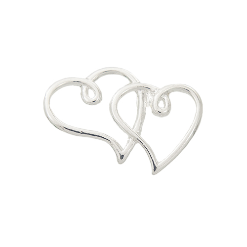 silver double hearts clip art