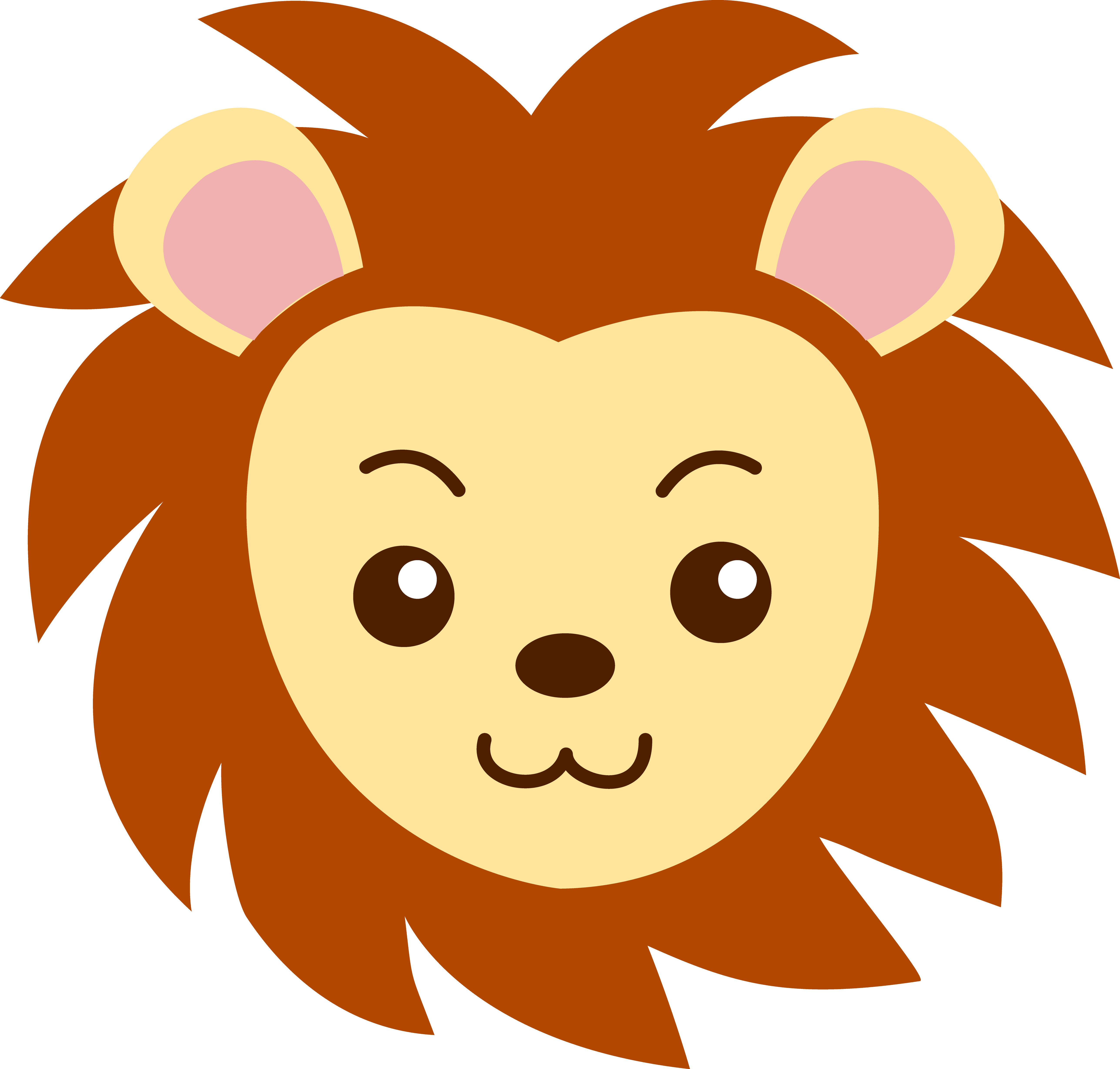 Face of a Cute Lion - Free Clip Art