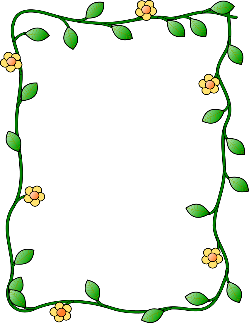 flower and vine frame vertical | Clipart library - Free Clipart Images