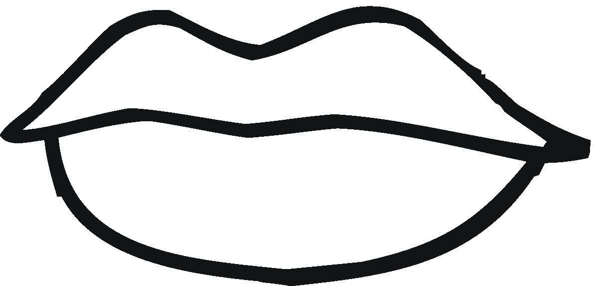 mouth black and white clip art