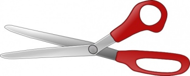 Red-Handled Scissors - Precision Cutting Tool for Crafts and Office Use