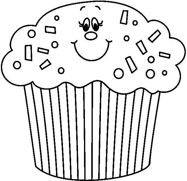 Birthday Cupcake Clip Art Black And White | Clipart library - Free 