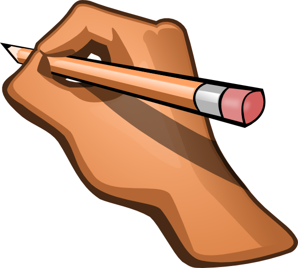 Hand Holding Pencil Illustration - Writing and Creativity Icon