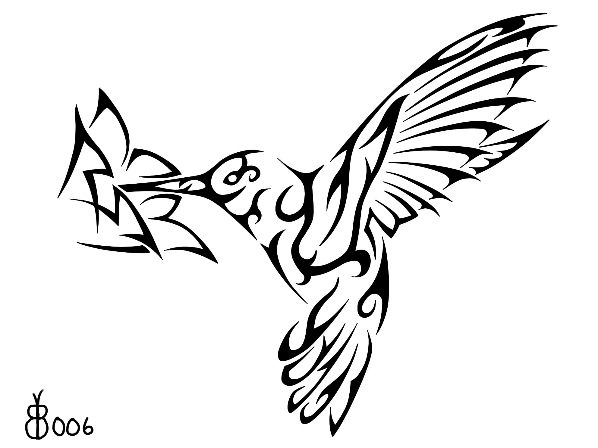 Tattoo uploaded by Rower Tattoo  tribal hummingbird  Tattoodo
