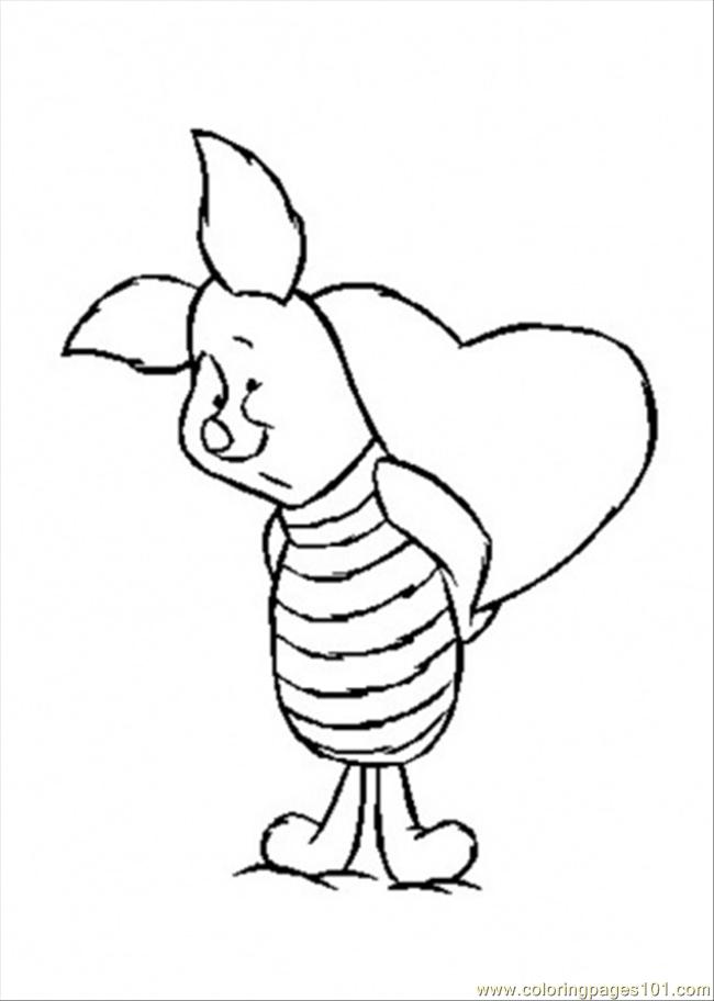 Coloring Pages Shy Face Of Piglet (Cartoons  Winnie The Pooh 