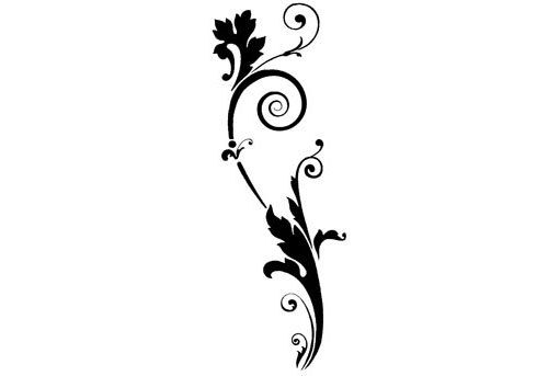 Elegant Floral Vine Scroll Design - Decorative Vector Art
