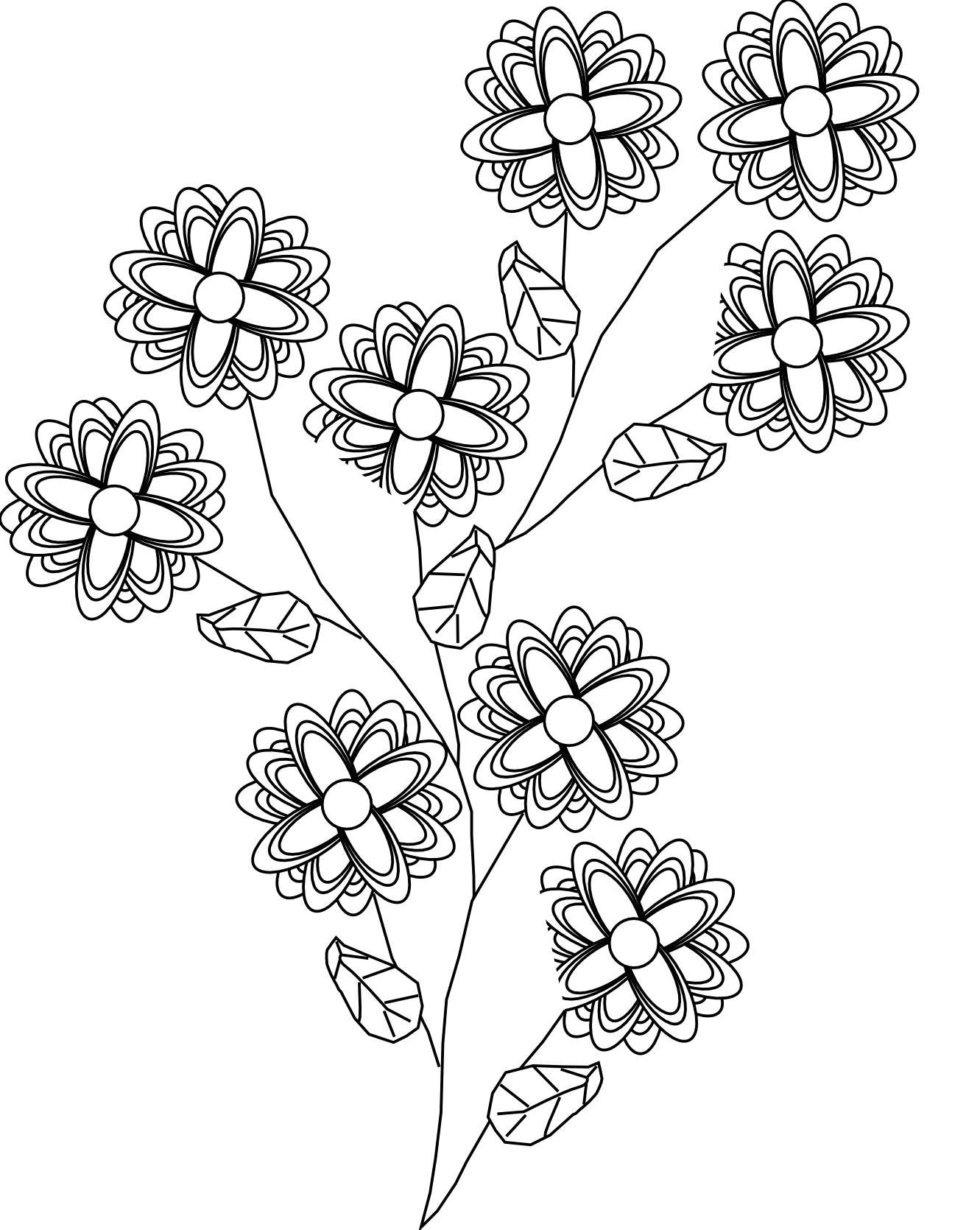 Free Black And White Floral Tattoo, Download Free Black And White