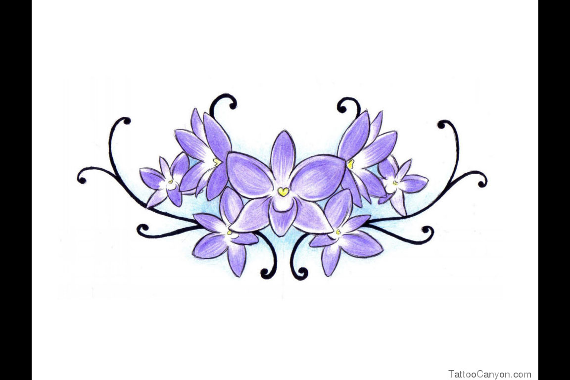 Buy Violet Flower Temporary Tattoo Piece Floral Tattoo Online in India   Etsy