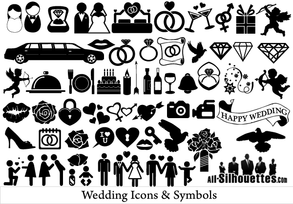 Free Vector Wedding Icons and Symbols | 123Freevectors