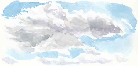 Watercolor Cloud Sky Background - Serene Atmospheric Art
