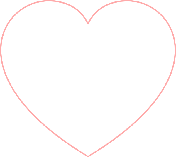 pink heart outline clipart