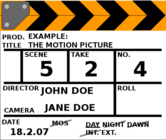 Classic Film Clapperboard Template - Scene 5, Take 2 | Production Asset