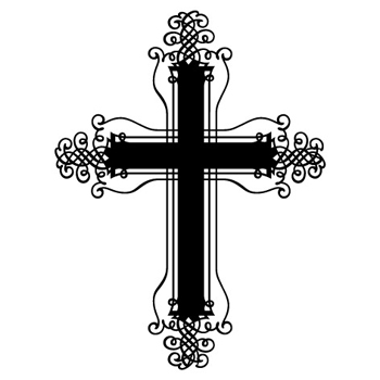 christian cross black and white - Clip Art Library